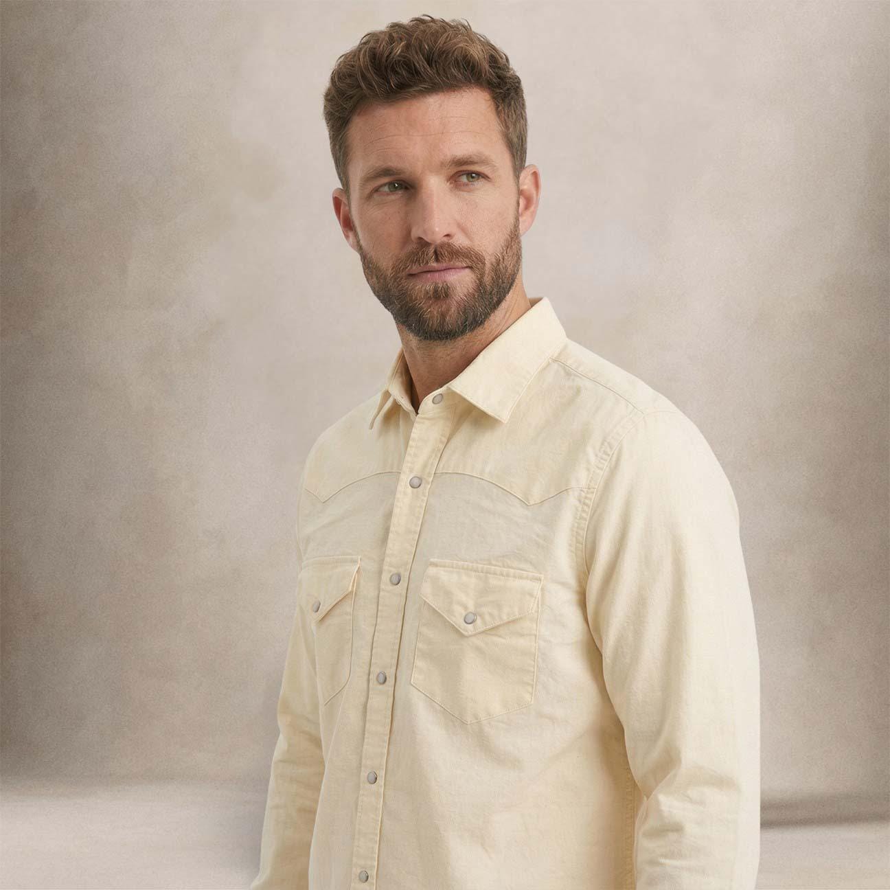 CHESAPEAKE'S Camicia uomo Texana  in oxford  Giallo