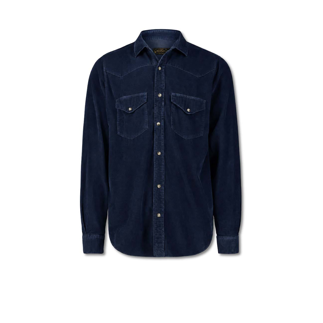 CHESAPEAKE'S Camicia uomo Texana in velluto Blue