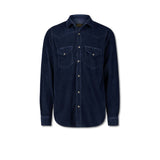 CHESAPEAKE'S Camicia uomo Texana in velluto Blue