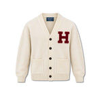 CHESAPEAKE'S Cardigan uomo Varsity Harvard Panna