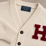 CHESAPEAKE'S Cardigan uomo Varsity Harvard Panna