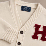 CHESAPEAKE'S Cardigan uomo Varsity Harvard Panna