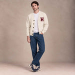 CHESAPEAKE'S Cardigan uomo Varsity Harvard Panna