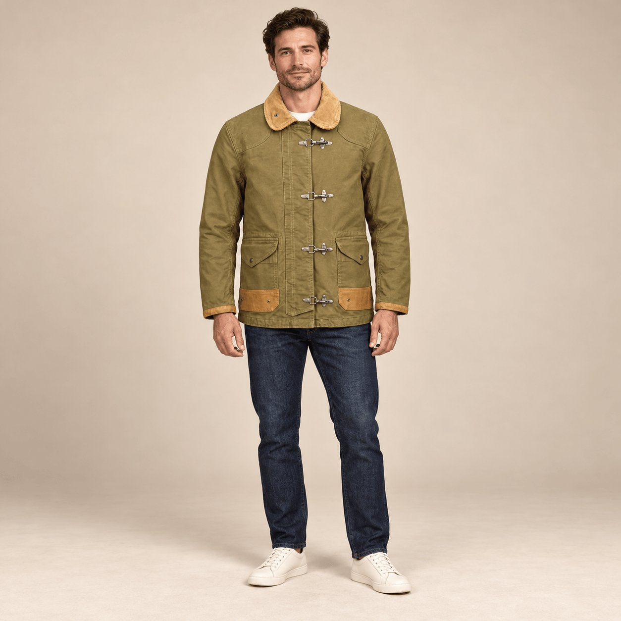 CHESAPEAKE'S Giacca uomo Fireman Jungle Cloth Khaki Green