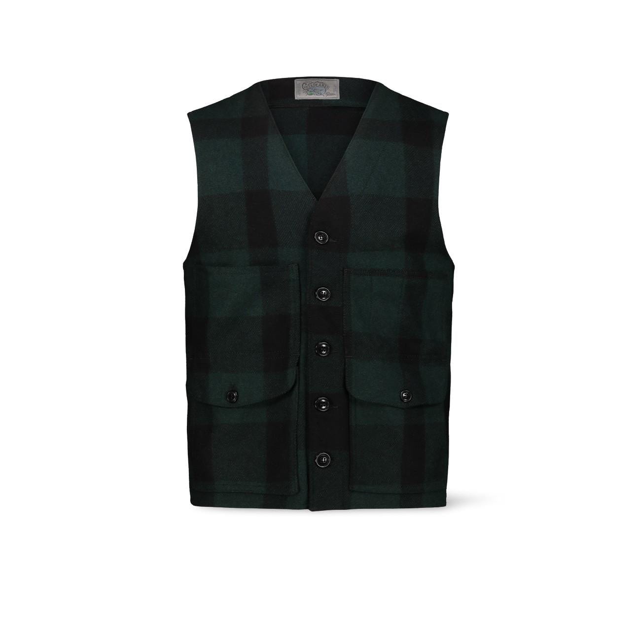 CHESAPEAKE'S Gilet uomo Oregon Check Verde e Nero
