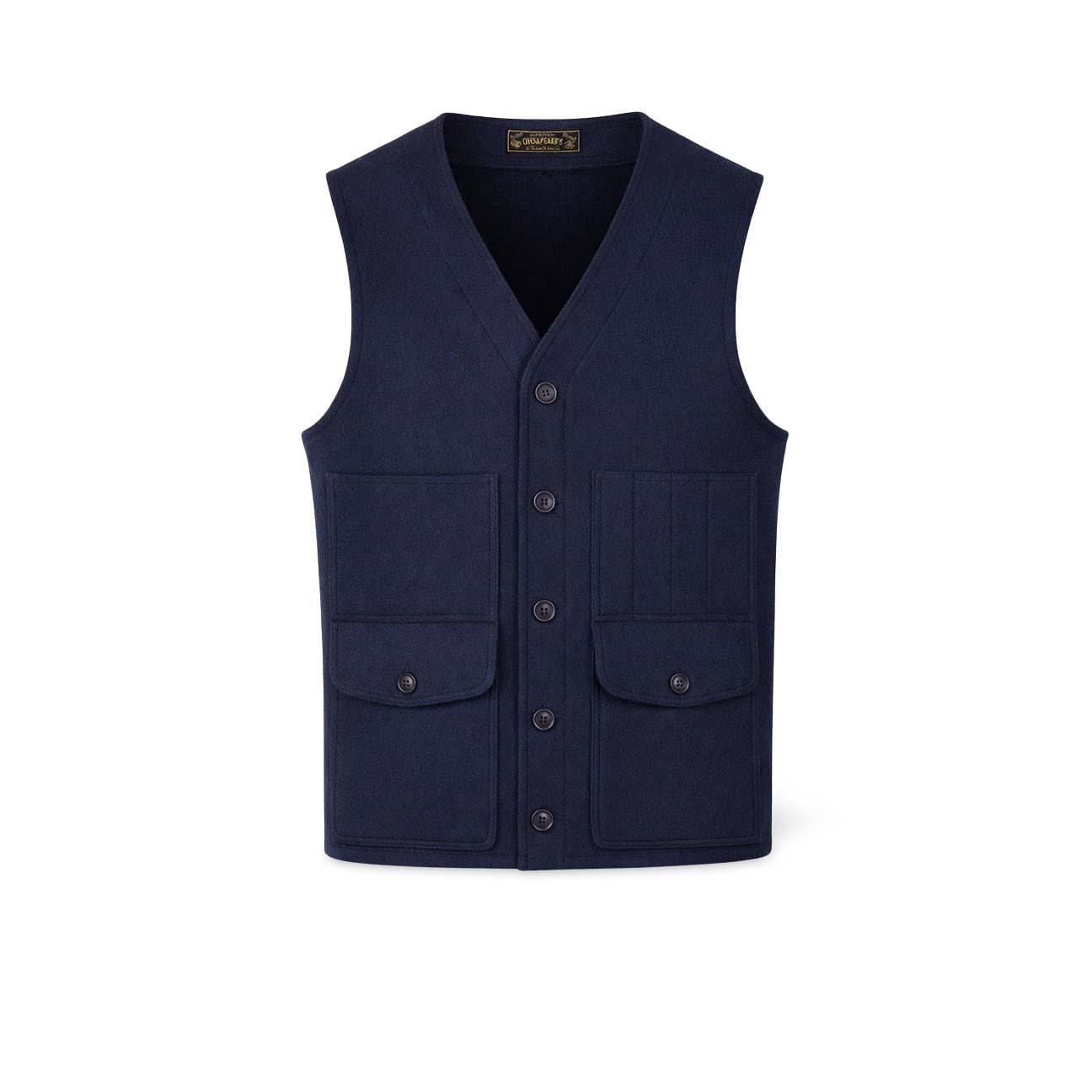 CHESAPEAKE'S Gilet uomo Oregon in lana Blue