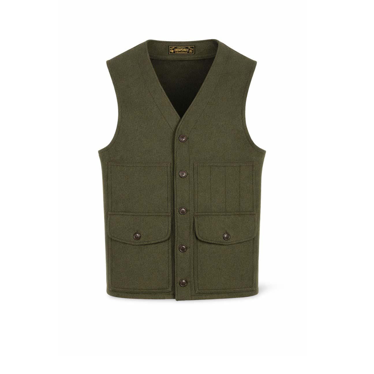 CHESAPEAKE'S Gilet uomo Oregon in lana Olive