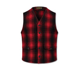 CHESAPEAKE'S Gilet uomo Oregon Wool Check Rosso e Nero