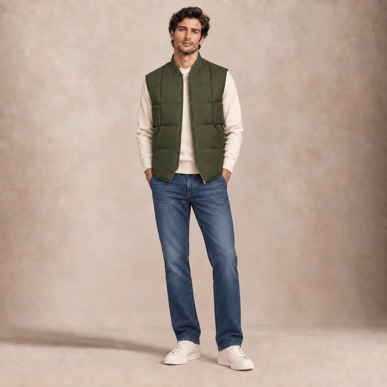 CHESAPEAKE'S Gilet uomo Seattle  in piuma Verde MIlitare