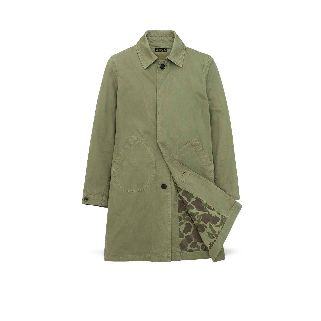 CHESAPEAKE'S Impermeabile uomo Mac in gabardina Verde Militare