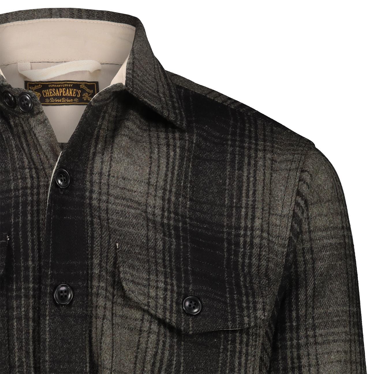 CHESAPEAKE'S Overshirt Jackson da uomo check Verde e Nero
