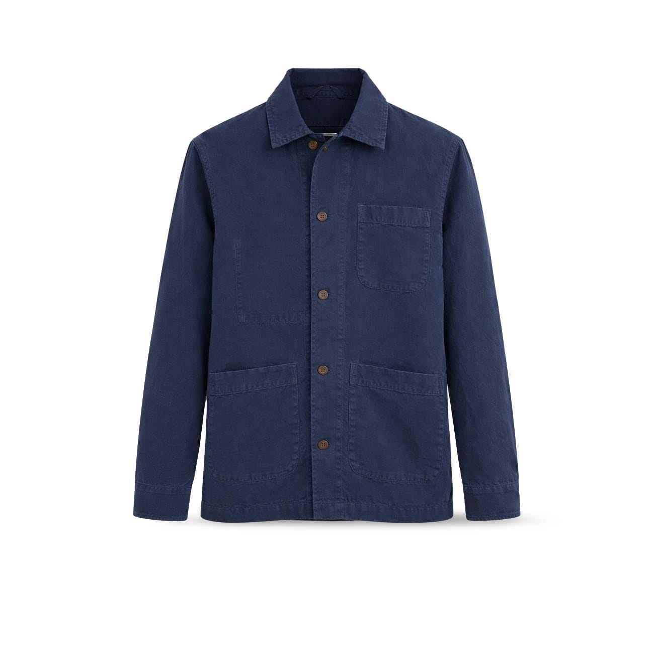 CHESAPEAKE'S Overshirt uomo in lino St Malo Blue