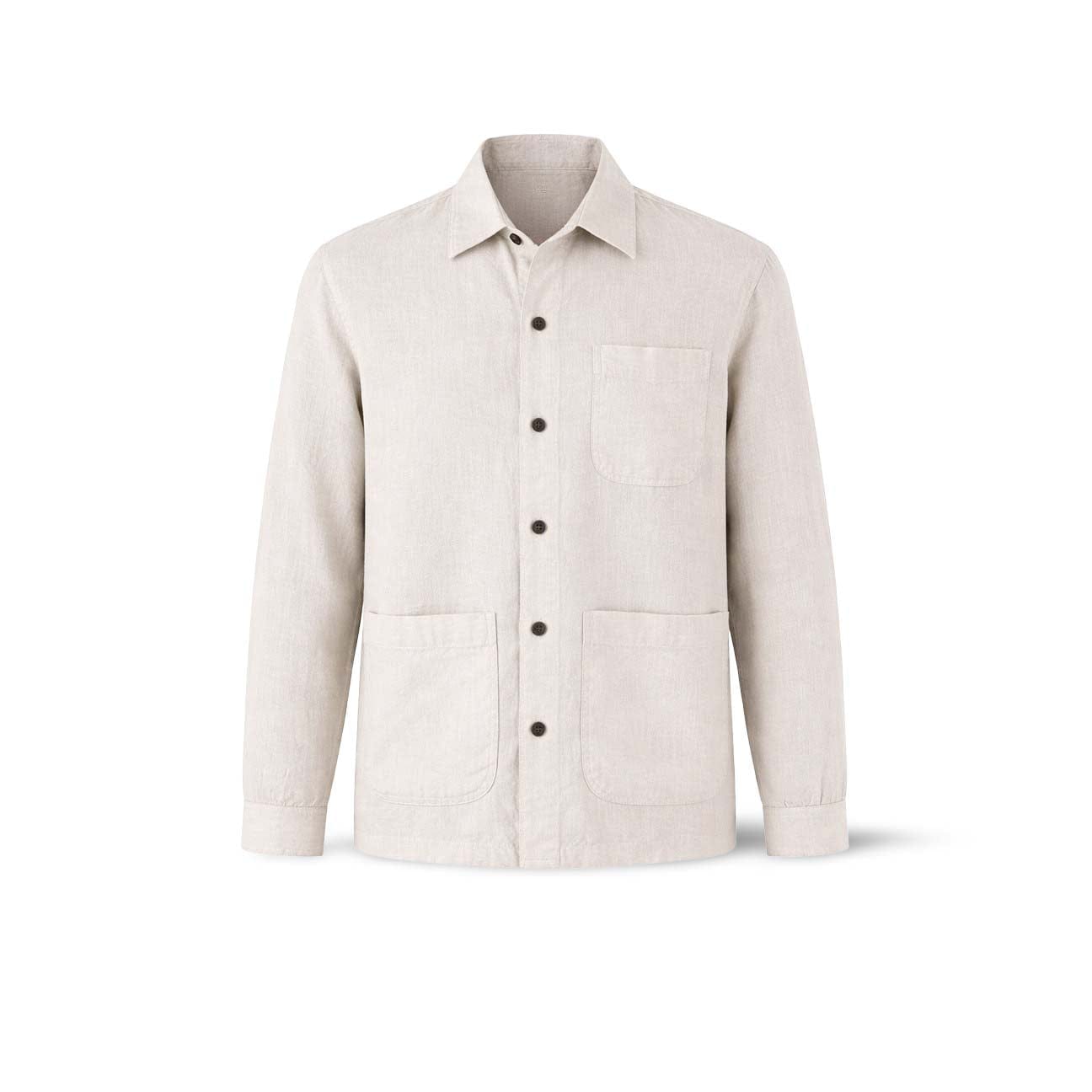 CHESAPEAKE'S Overshirt uomo in lino St Malo Ivory