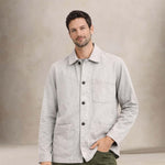 CHESAPEAKE'S Overshirt uomo in lino St Malo Ivory
