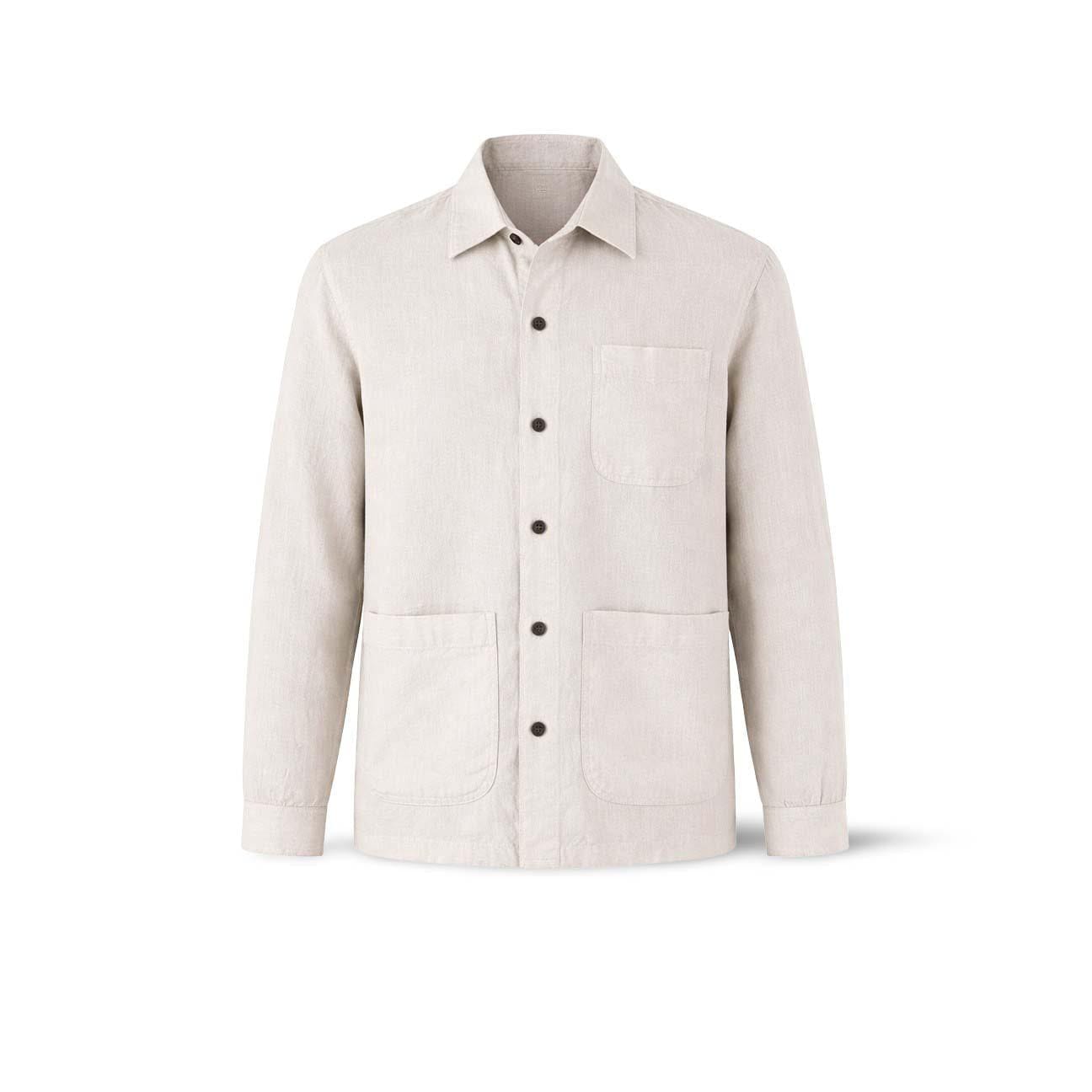 CHESAPEAKE'S Overshirt uomo in lino St Malo Ivory