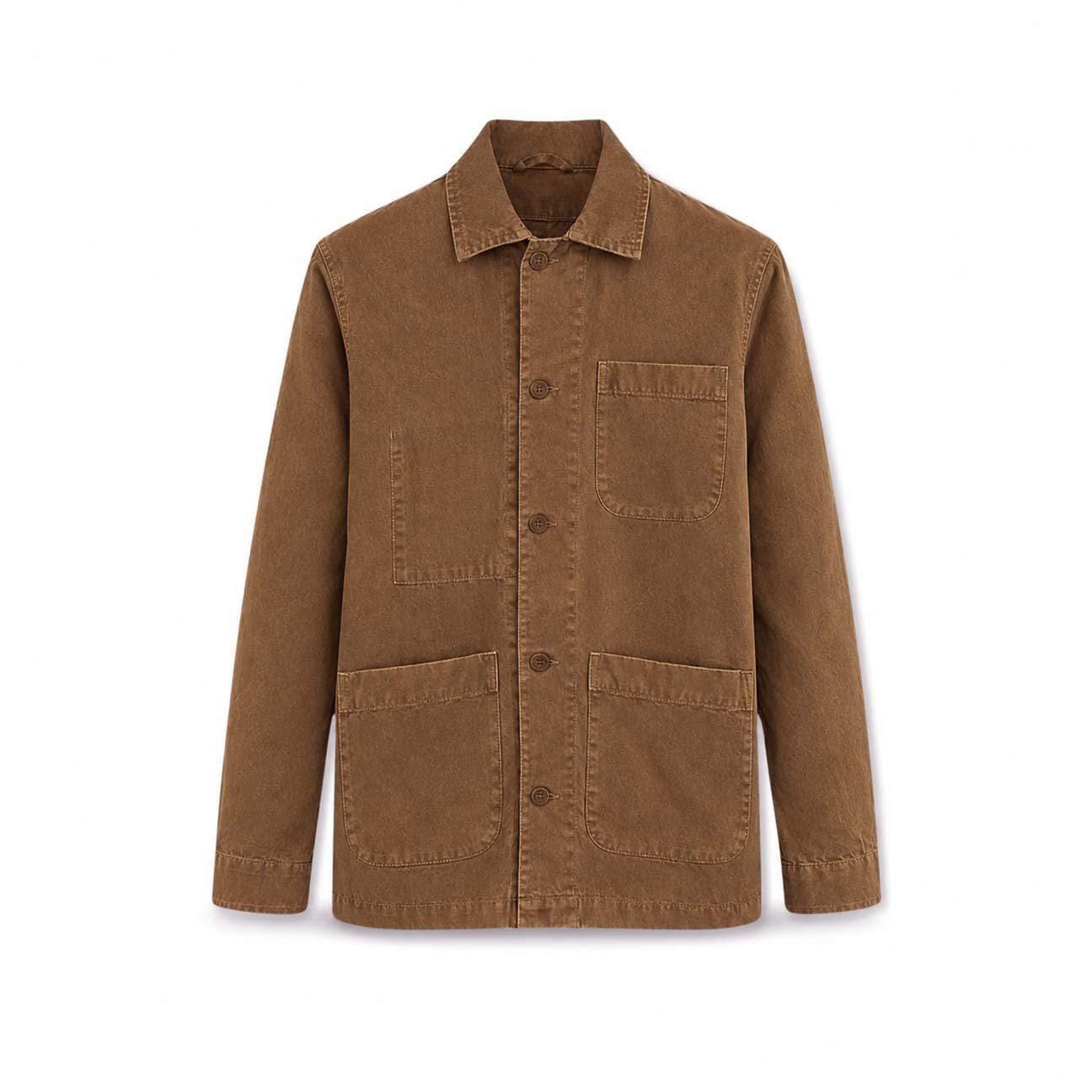 CHESAPEAKE'S Overshirt uomo in lino St Malo Tabacco