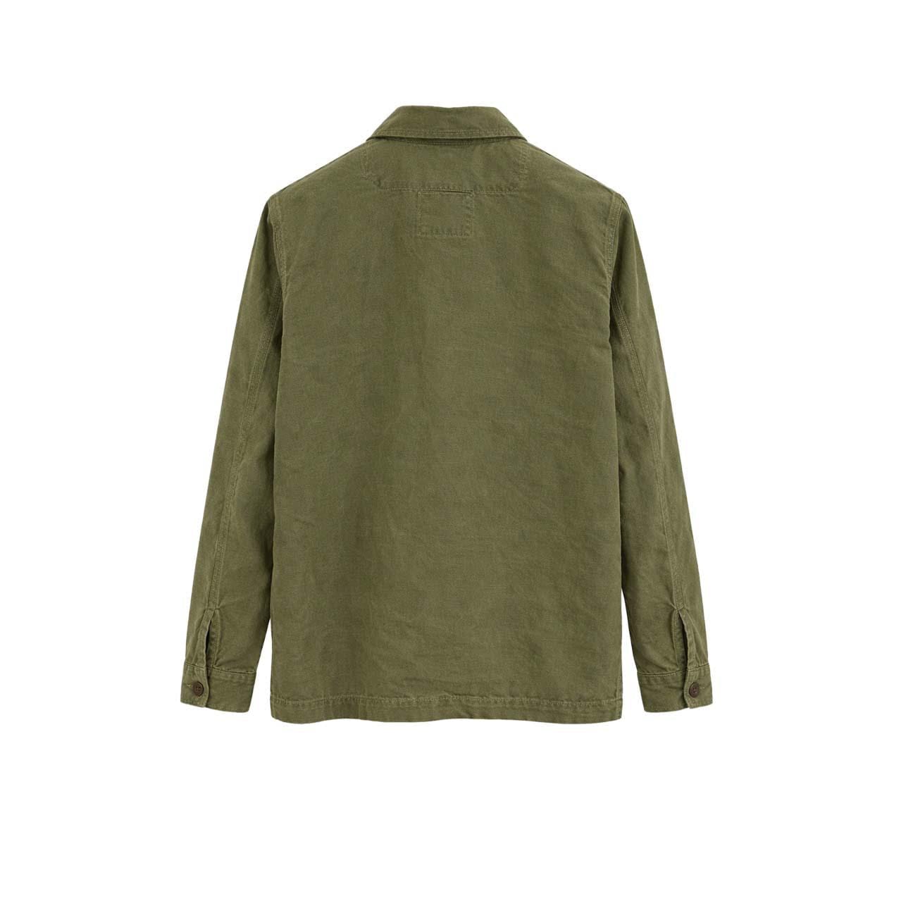 CHESAPEAKE'S Overshirt uomo in lino St Malo Verde Militare
