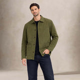 CHESAPEAKE'S Overshirt uomo in lino St Malo Verde Militare