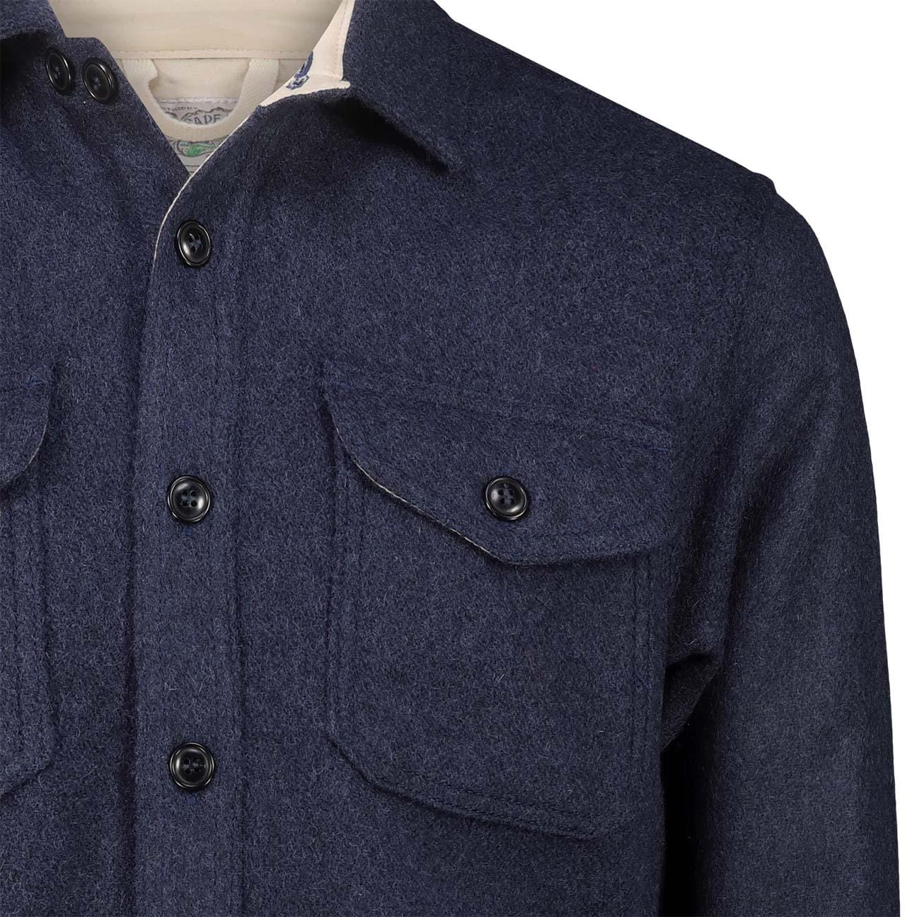 CHESAPEAKE'S Overshirt uomo Jackson  in lana Blue
