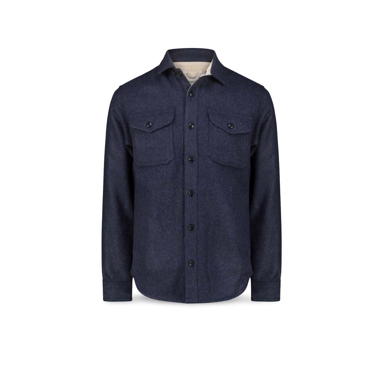 CHESAPEAKE'S Overshirt uomo Jackson  in lana Blue