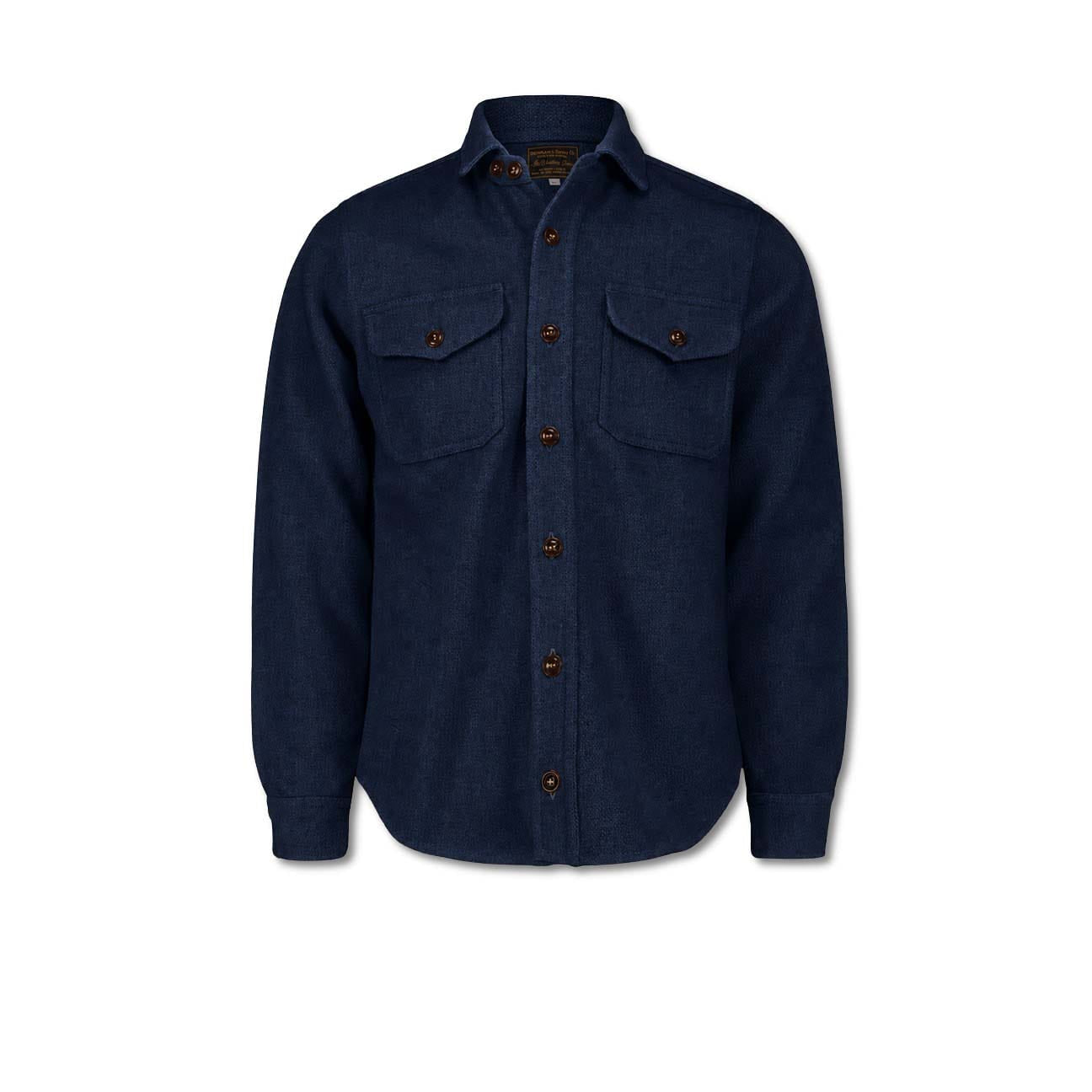 CHESAPEAKE'S Overshirt uomo Jackson in lana Blue