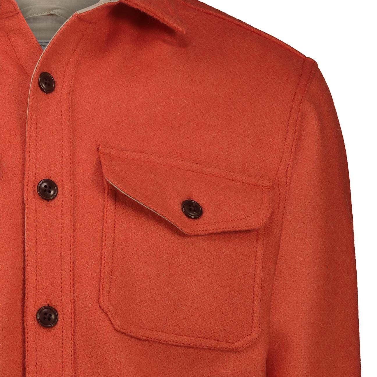 CHESAPEAKE'S Overshirt uomo Jackson  in lana Orange
