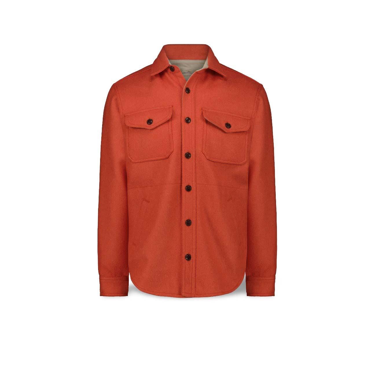CHESAPEAKE'S Overshirt uomo Jackson  in lana Orange