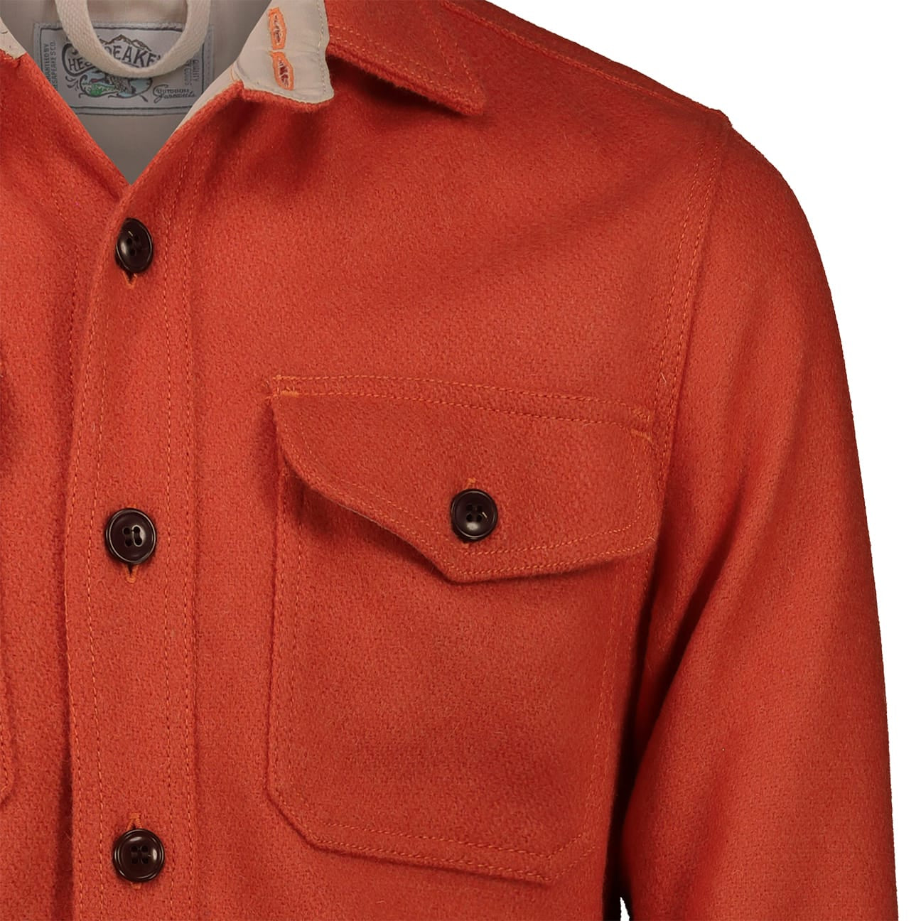 CHESAPEAKE'S Overshirt uomo Jackson in lana Orange