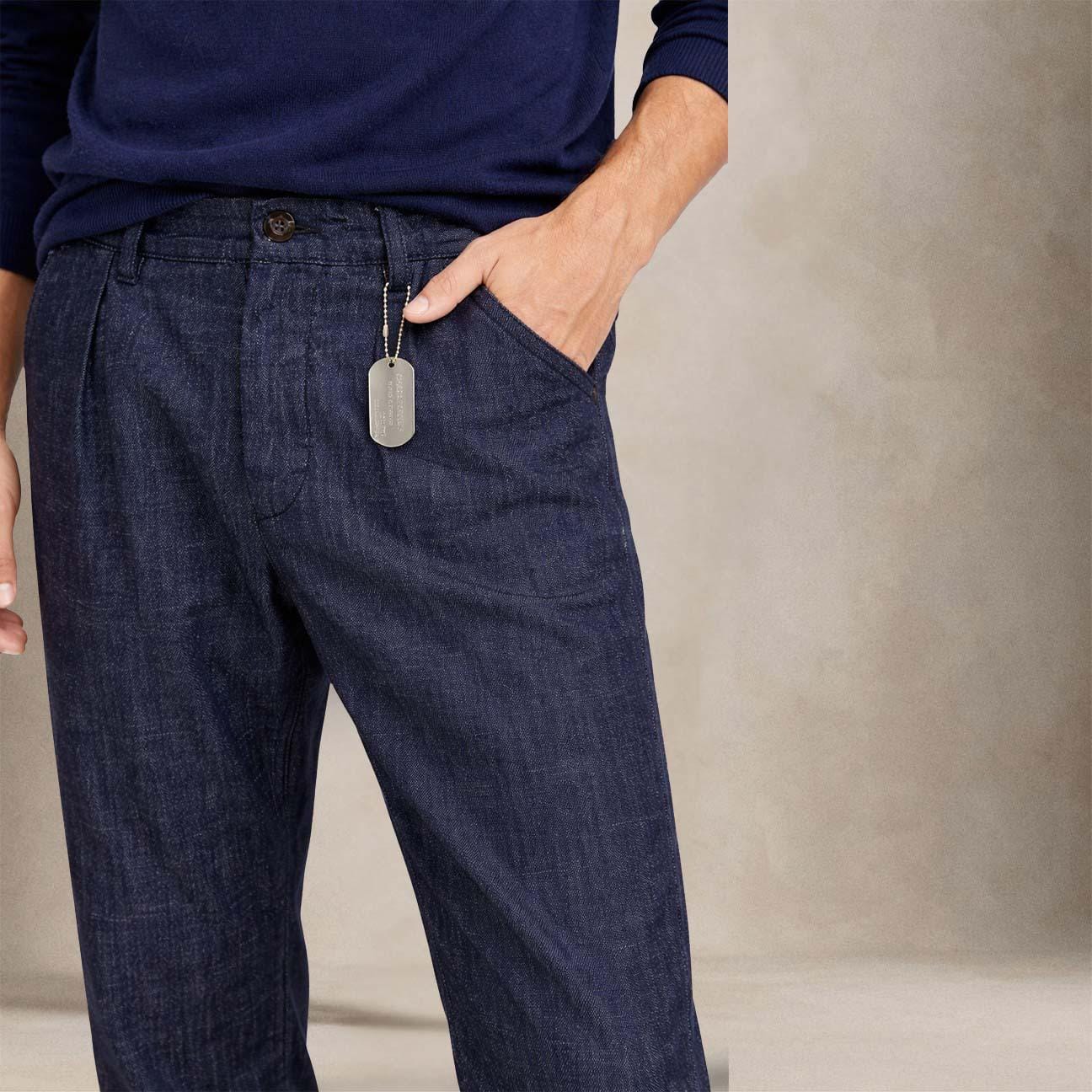 CHESAPEAKE'S Pantalone uomo Chino in denim Blue