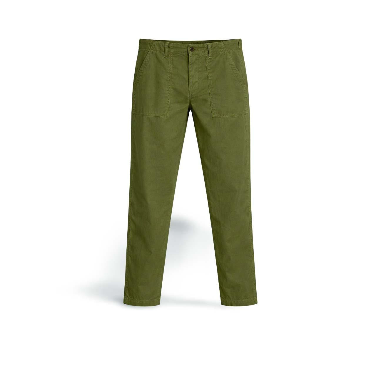 CHESAPEAKE'S Pantalone uomo Fatigue in sateen Verde Militare