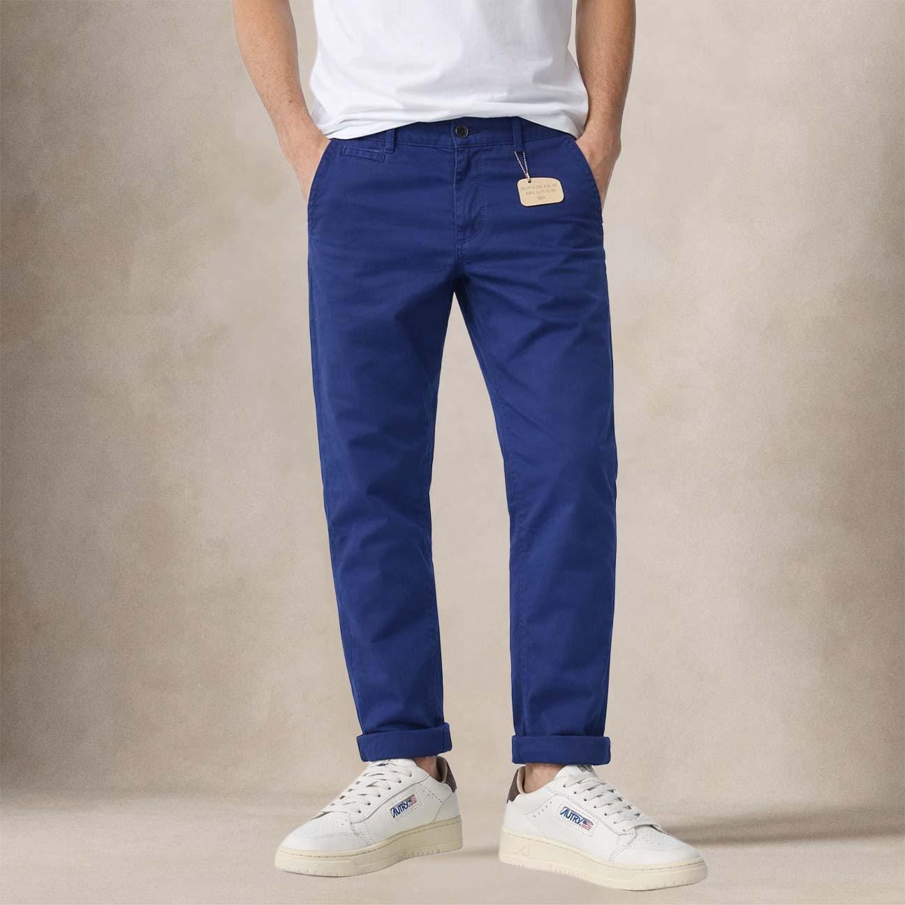 CHESAPEAKE'S Pantalone uomo Officier Chino Blue Royal