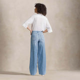 CIGALAS Jeans donna 138 plazzo wide Denim Chiaro