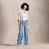CIGALAS Jeans donna 138 plazzo wide Denim Chiaro