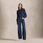 CIGALAS Jeans donna 138 Wide leg in Lino e Cotone Blue
