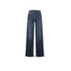 CIGALAS Jeans donna 138 Wide leg in Lino e Cotone Blue