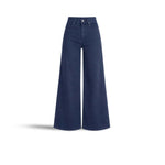 CIGALAS Jeans donna 138 wide leg in misto lino  Blue