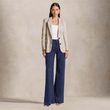 CIGALAS Jeans donna 138 wide leg in misto lino  Blue