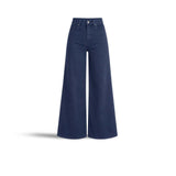 CIGALAS Jeans donna 138 wide leg in misto lino  Blue
