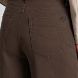 CIGALAS Jeans donna 138 wide leg in misto lino Marrone