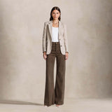 CIGALAS Jeans donna 138 wide leg in misto lino Marrone