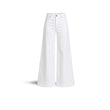 Jeans donna 138 wide legin misto lino Bianco