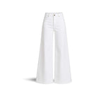 CIGALAS Jeans donna 138 wide legin misto lino Bianco