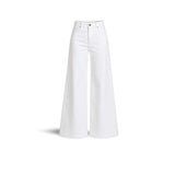 CIGALAS Jeans donna 138 wide legin misto lino Bianco