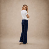 CIGALAS Pantalone donna 309 Essential Wide Leg Blue