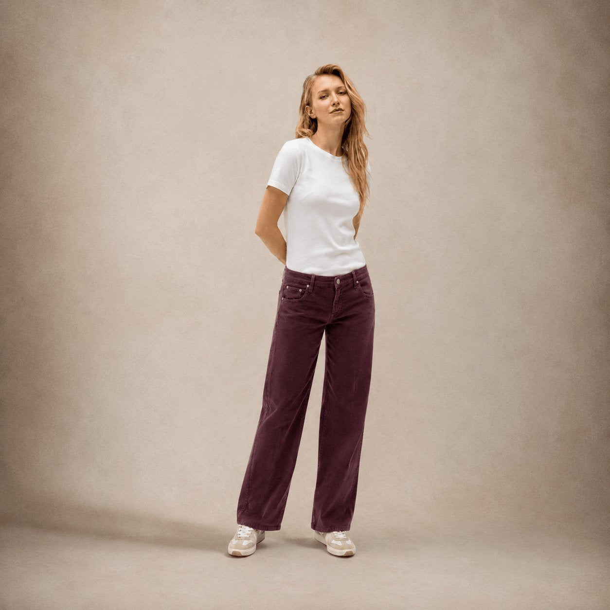 CIGALAS Pantalone donna 309 Essential Wide Leg Borgogna