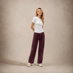CIGALAS Pantalone donna 309 Essential Wide Leg Borgogna