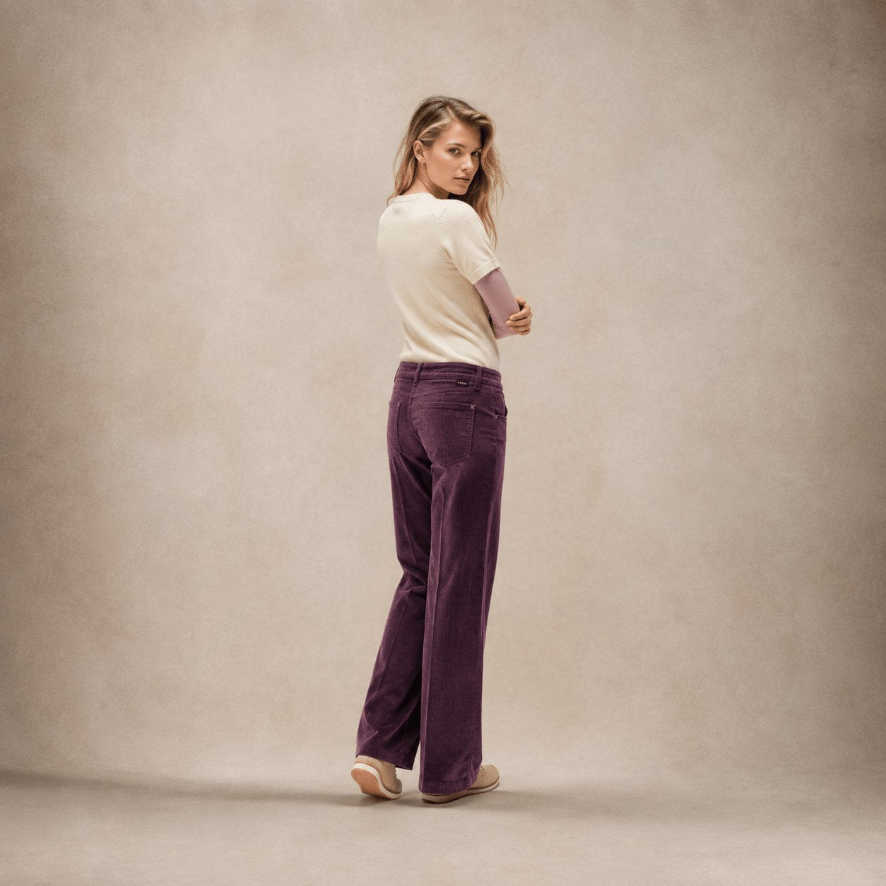 CIGALAS Pantalone donna 309 Essential Wide Leg Borgogna