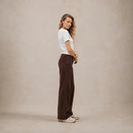 CIGALAS Pantalone donna 309 Essential Wide Leg Caffe