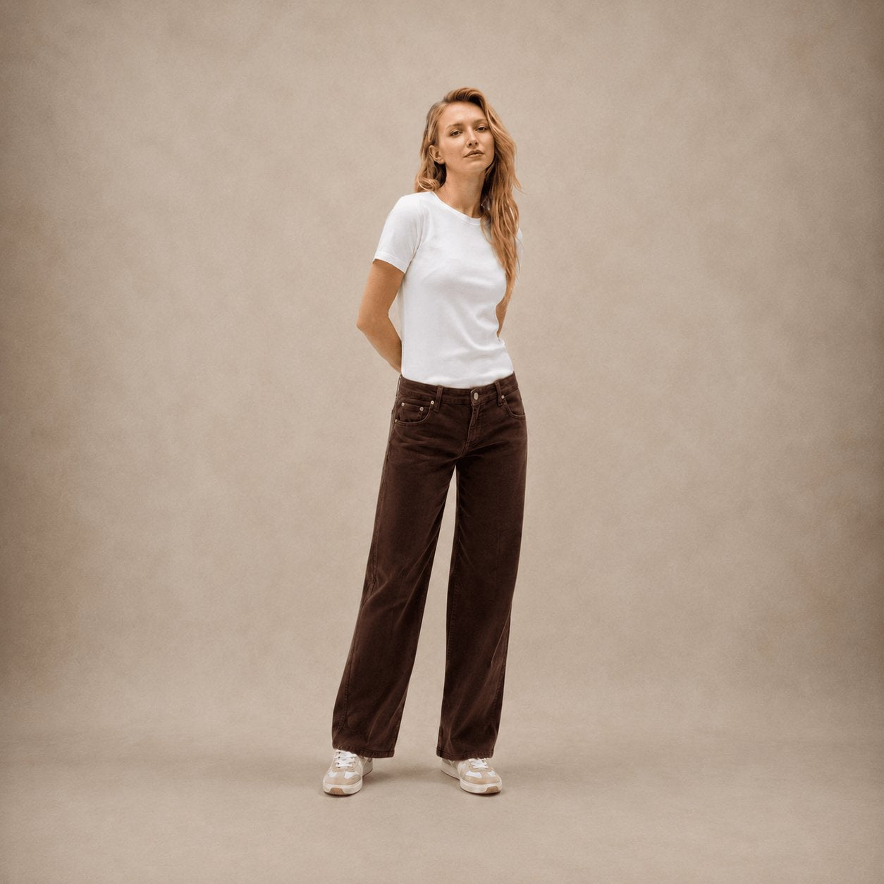 CIGALAS Pantalone donna 309 Essential Wide Leg Caffe