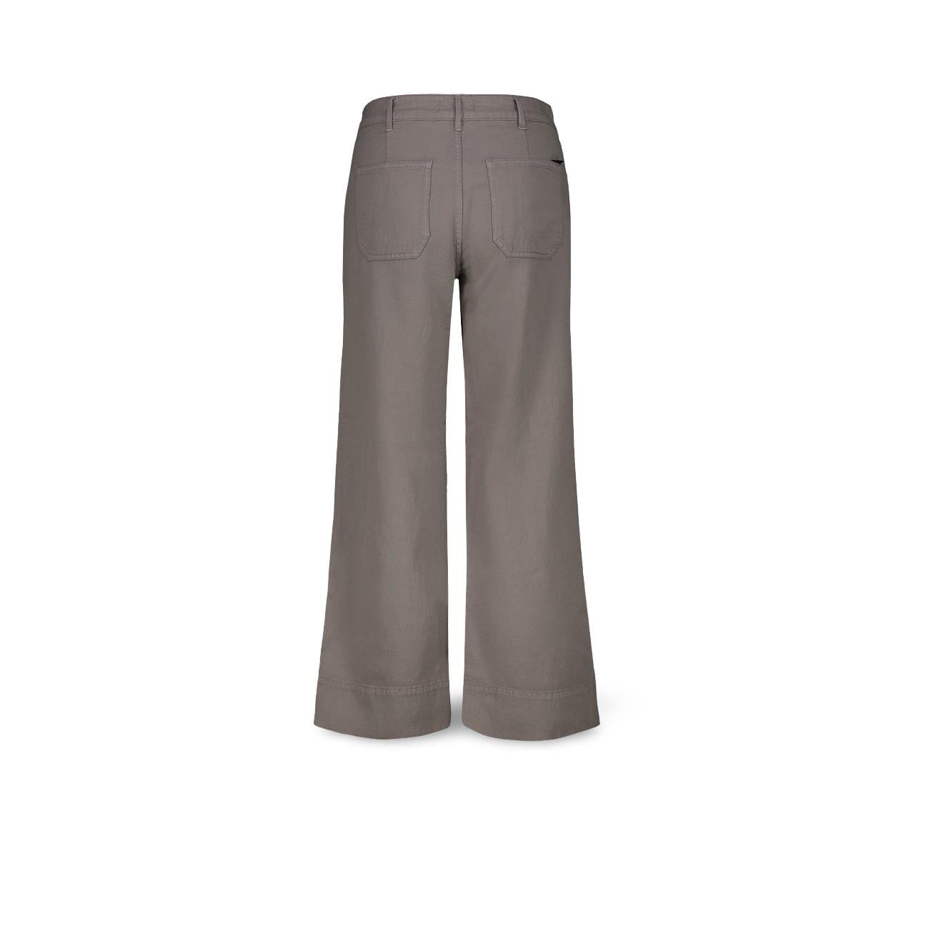 CIGALAS Pantaloni donna 167 Crop in cotone e lino Acciao